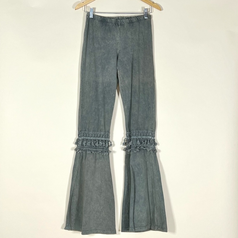 Mineral Washed Bell Bottoms- gray